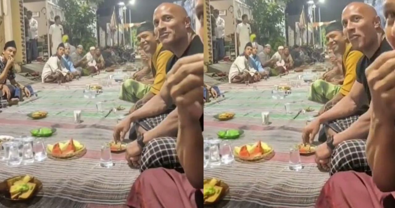 Dwayne Johnson Iftar video AI