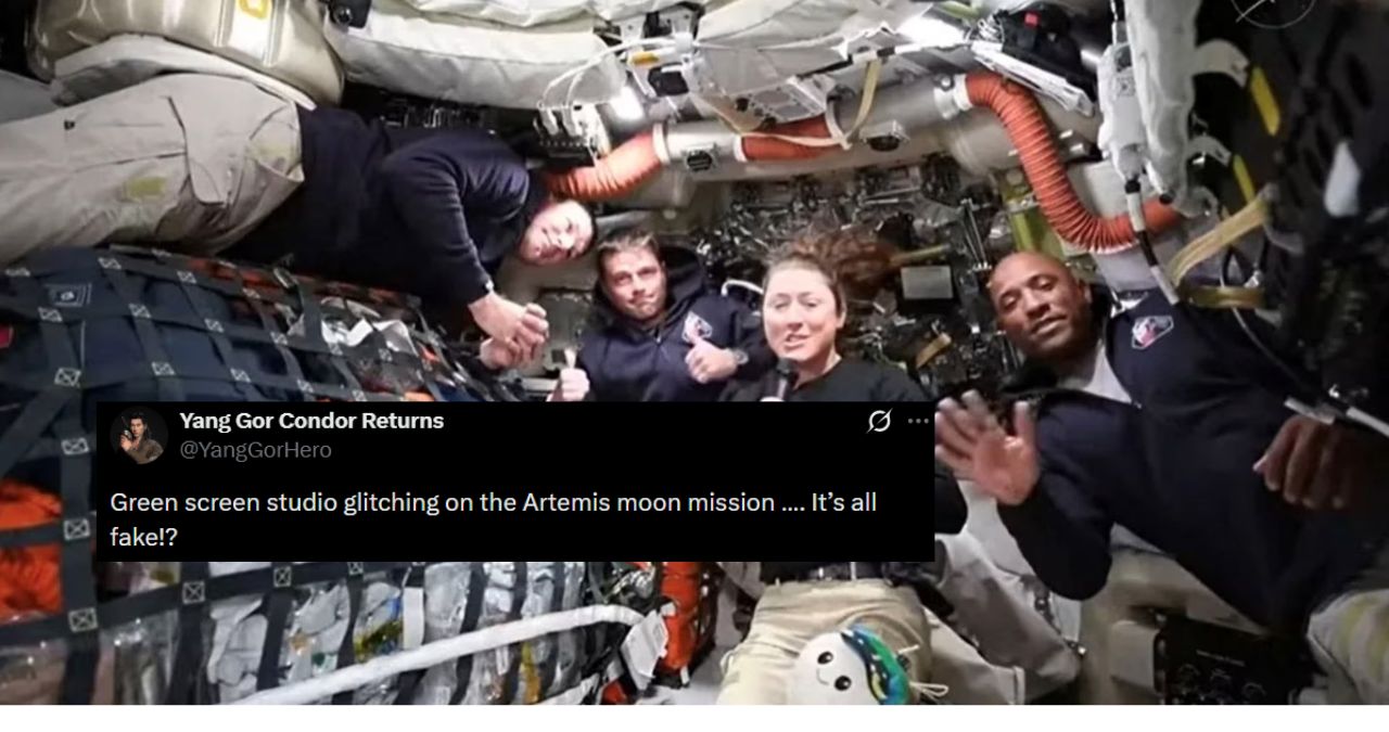 Artemis II green screen