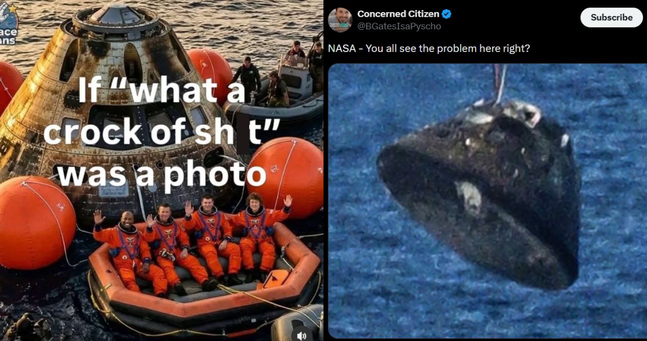 Artemis II splashdown fake