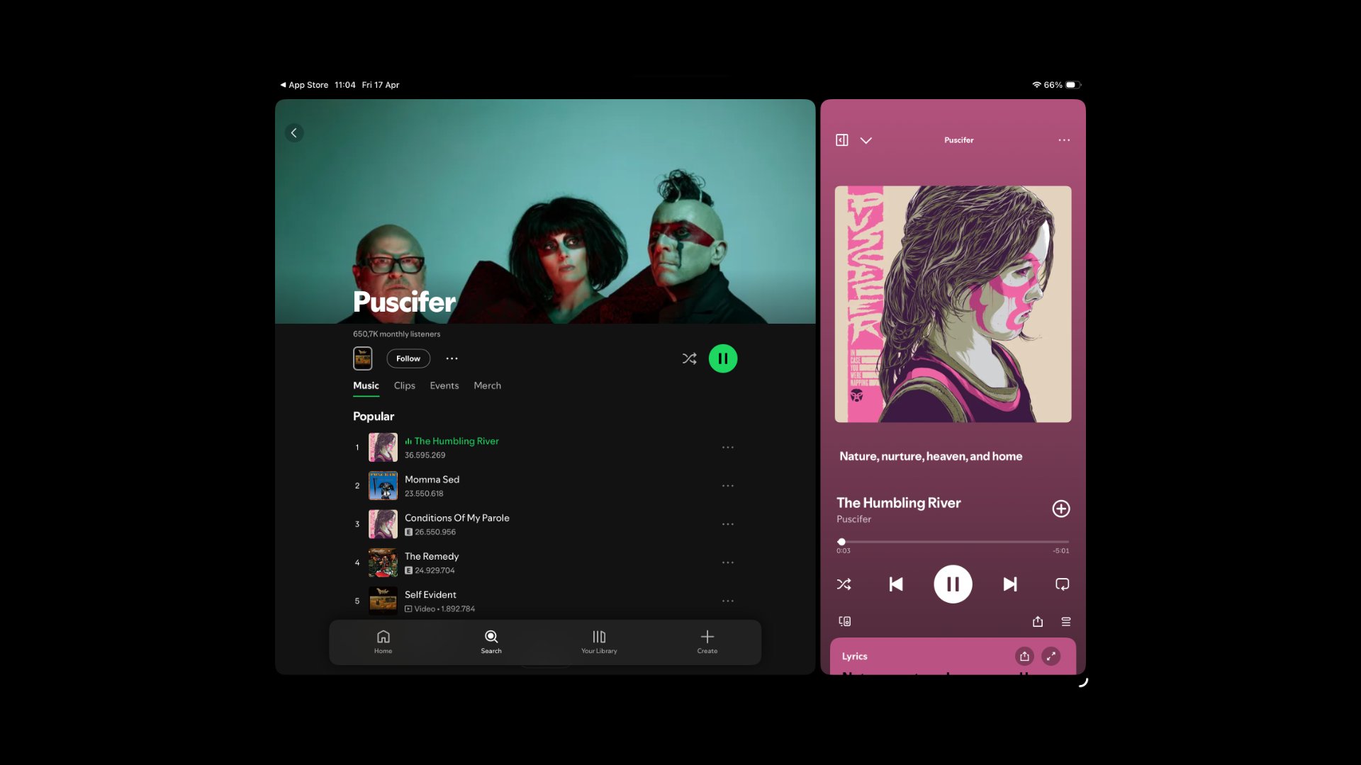 Spotify tablet update