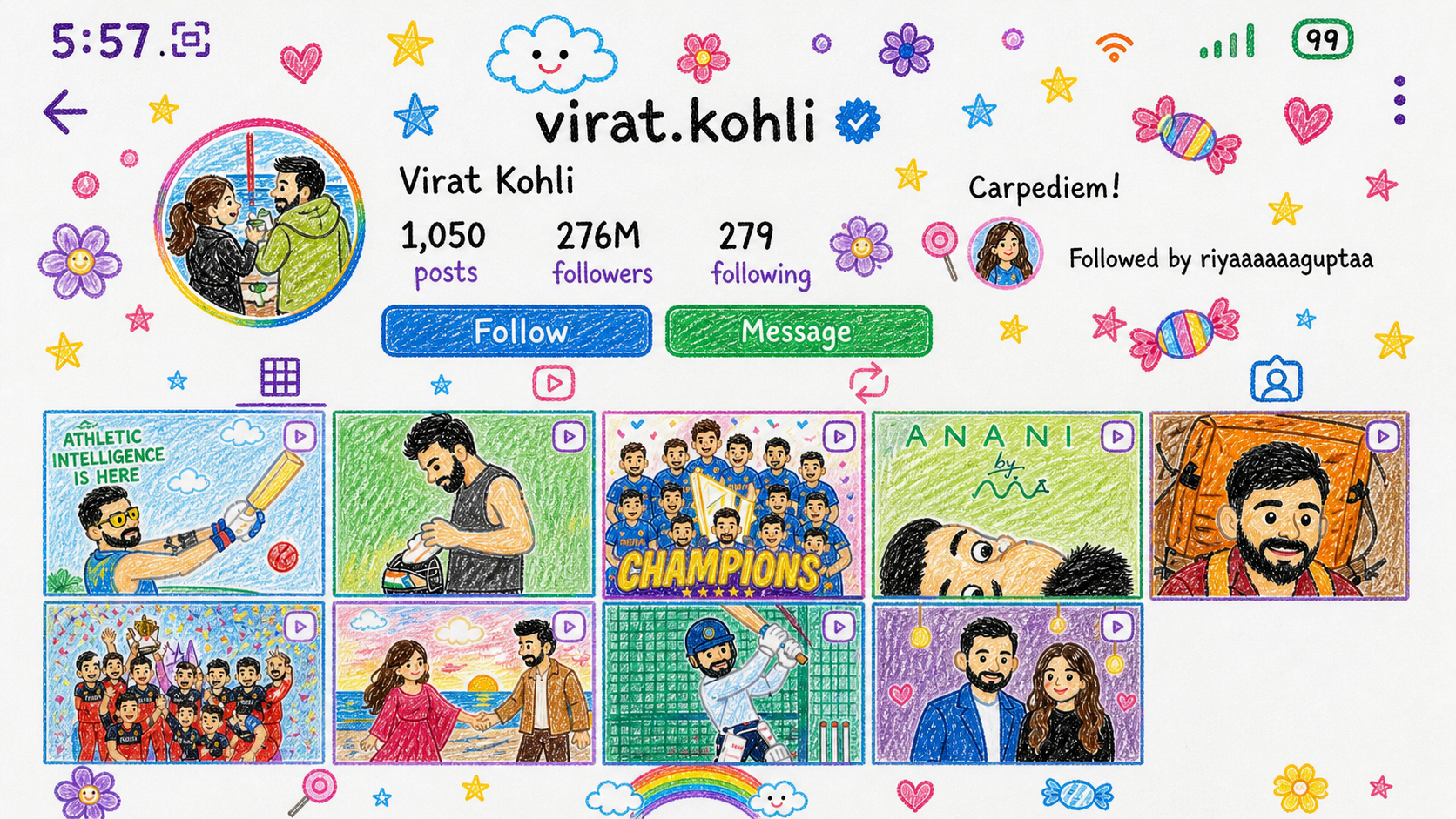 ChatGPT crayon style Instagram
