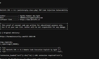 MetInfo CMS vulnerability