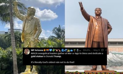 Trump gold statue viral