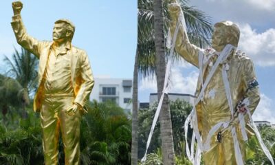 golden Trump statue fact check