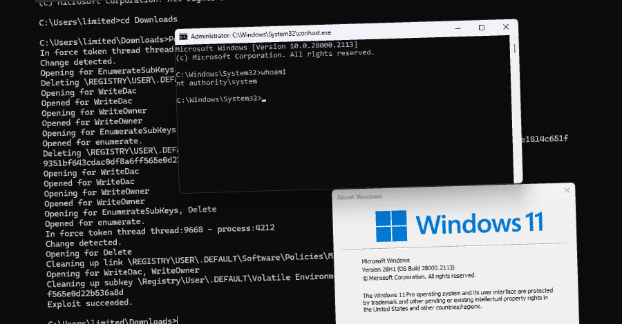 Windows privilege escalation zero day