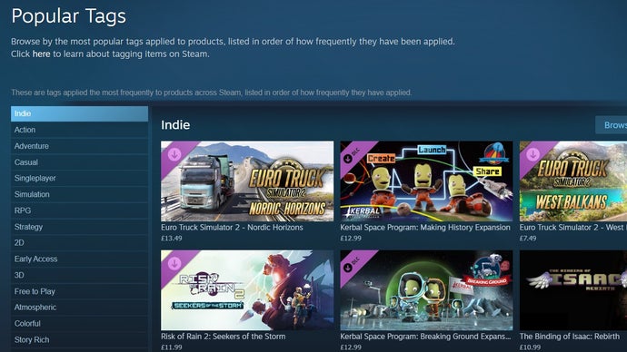 Steam tag system update